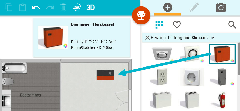 Heizungs-, Lüftungs- oder Klimaanlagen in 2D und 3D – RoomSketcher