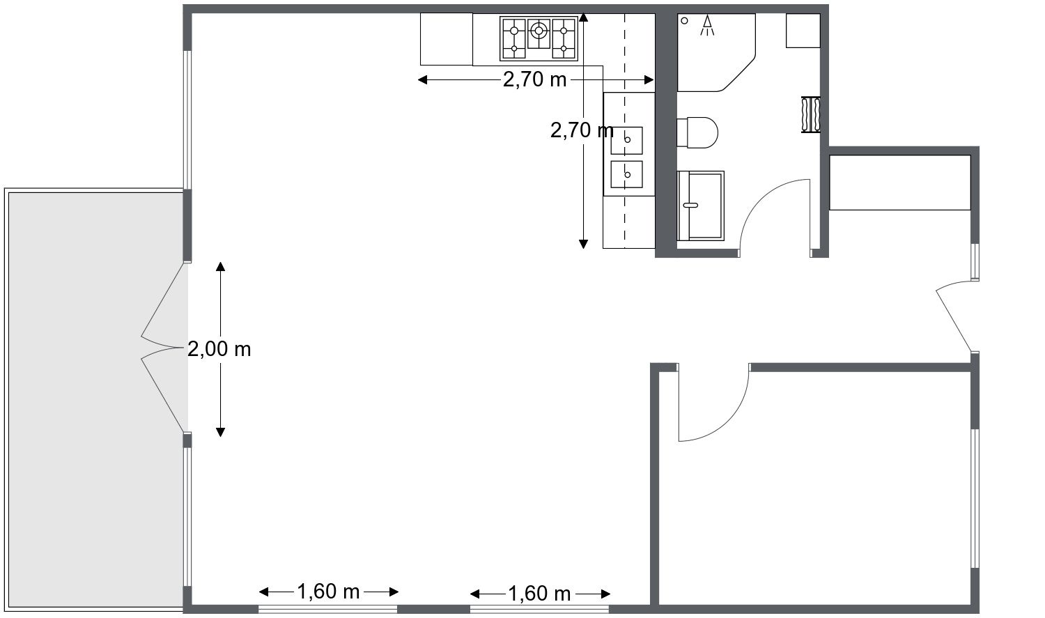 RoomSketcher 2D Grundriss masse tuere und fenster und kueche.jpg