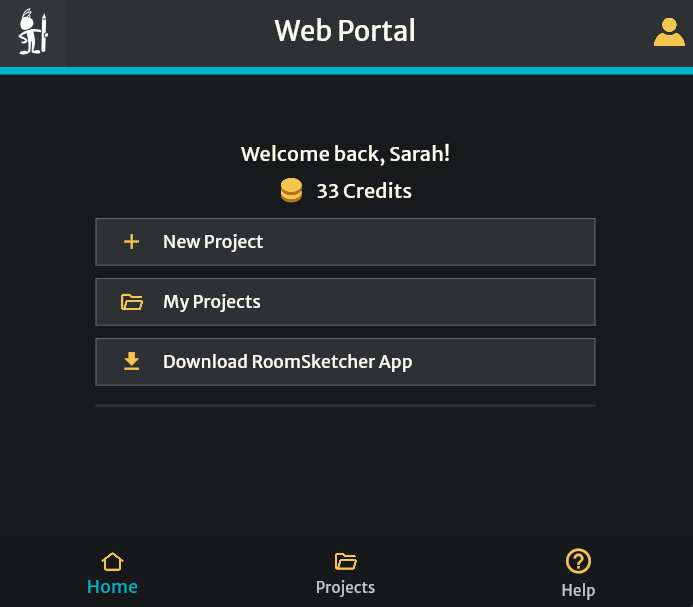 web portal in dark mode