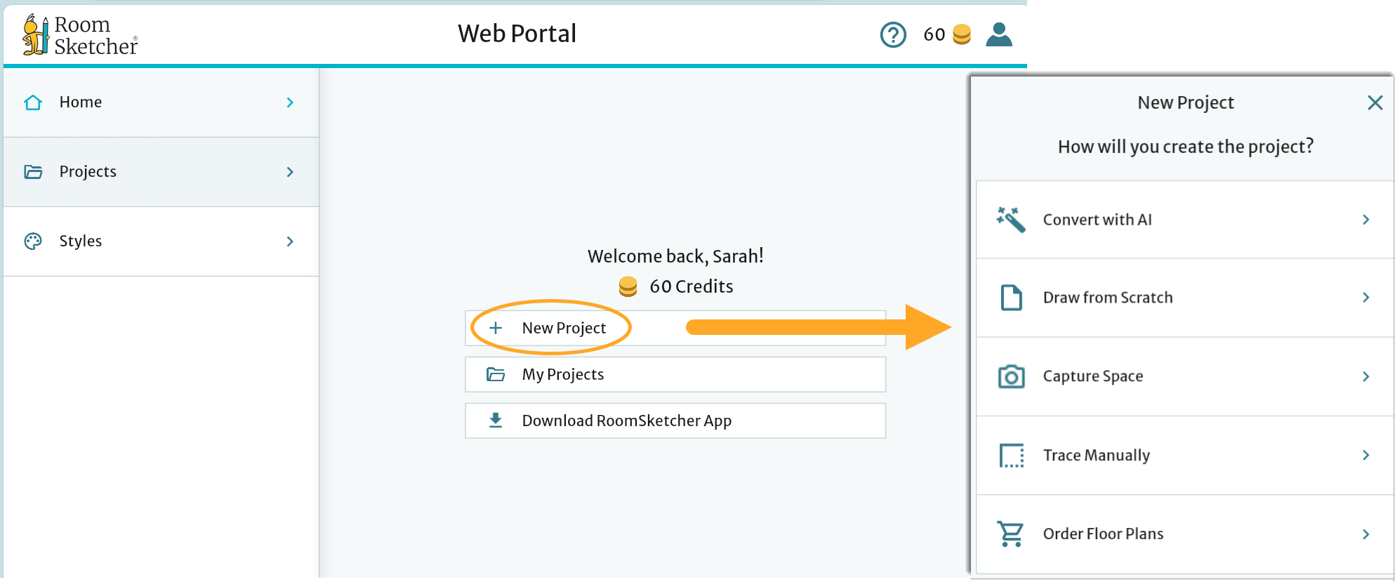 web portal - 5 ways to create new project.png
