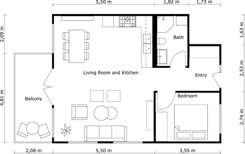 Display Outside Wall Measurements  on 2D Floor  Plans  App 