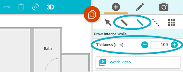 Create Thick And Thin Walls App Roomsketcher Help Center